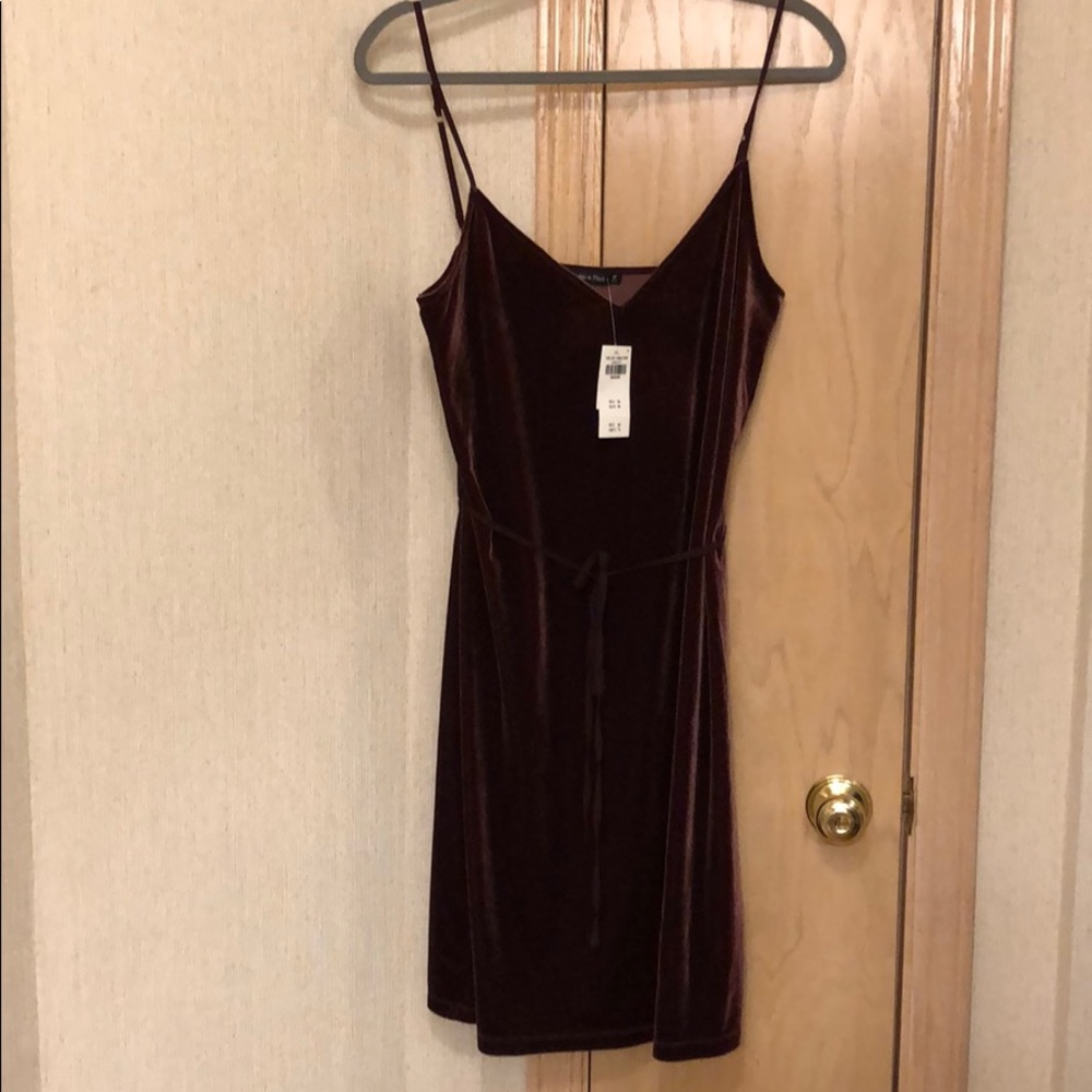 NWT Burgundy velvet dress by Abercrombie & Fitch.